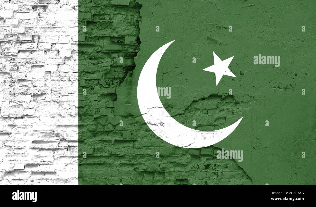 Pakistan flag is painted onto an old brick wall Stock Photo - Alamy
