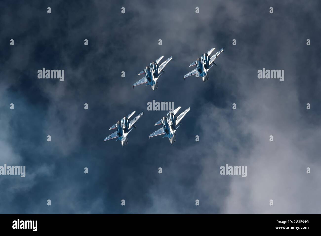 Airplane flying over the clouds Stock Photo - Alamy