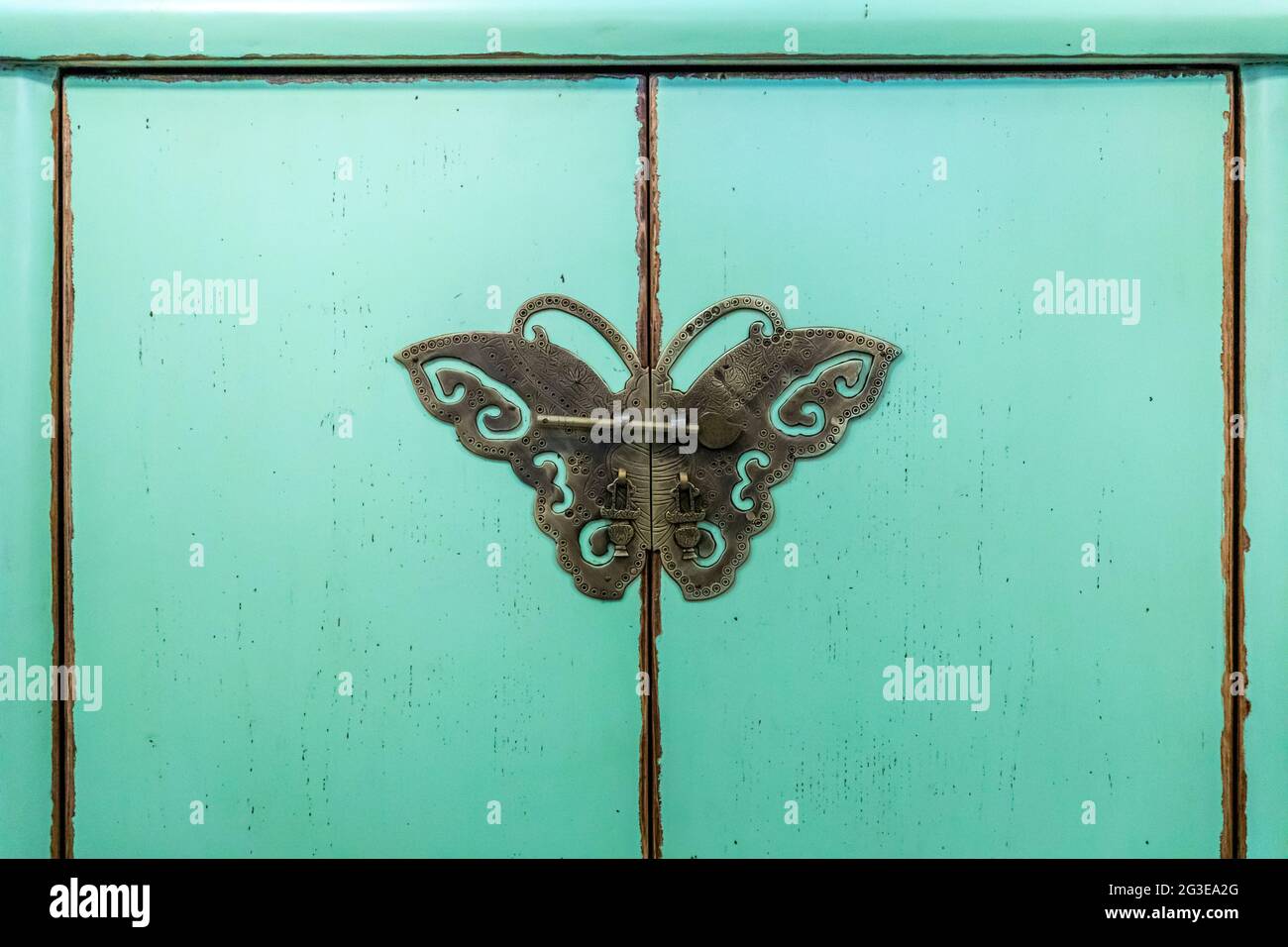 Details of antique Chinese furniture pieces Stock Photo