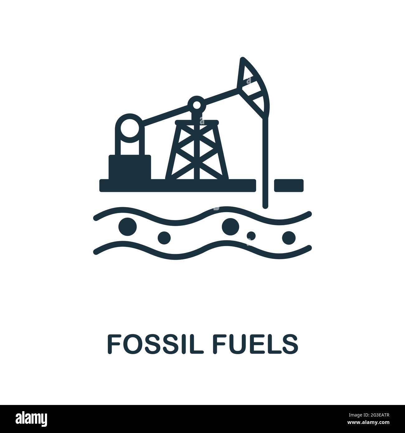 Fossil Fuels icon. Monochrome simple element from oil industry collection. Creative Fossil Fuels icon for web design, templates, infographics and more Stock Vector