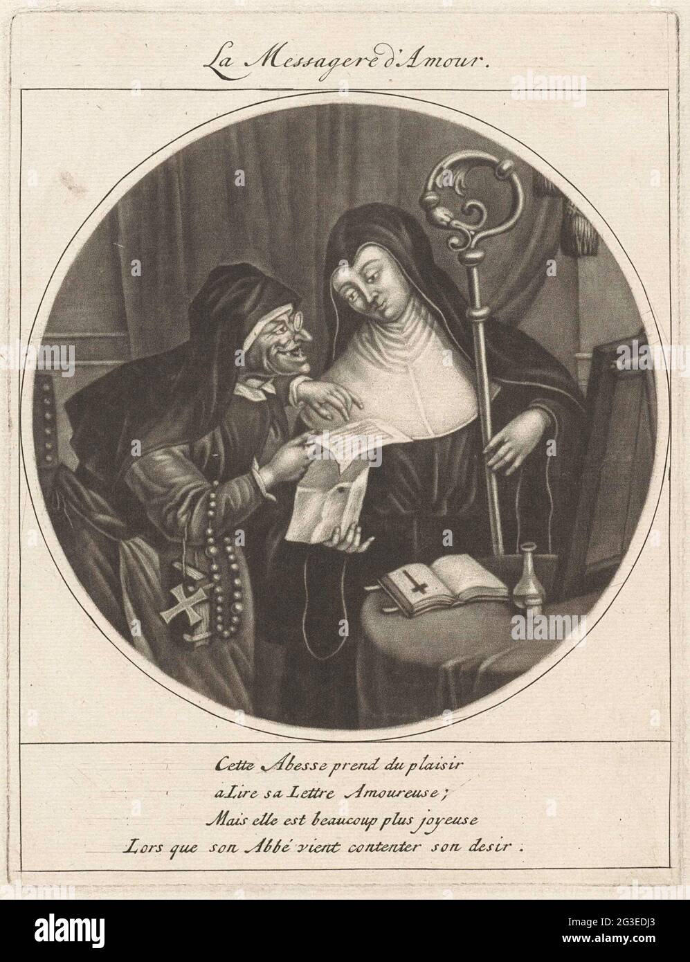 Love Letter La Message D Amour Monks And Nuns A Young Non Receives A Love Letter An Old Non Stands Next To Her The Print Is Part Of A Series Of Six Prints Love Letter La Message D Amour Monks And Nuns A Young Non Receives A Love Letter An Old Non Stands Next To Her The Print Is Part Of A Series Of Six Prints