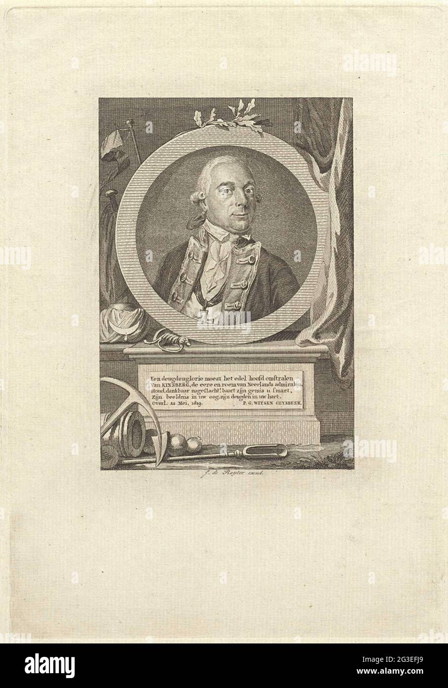 Portrait of the Admiraal Jan Hendrik van Kinsbergen. Portrait of Jan