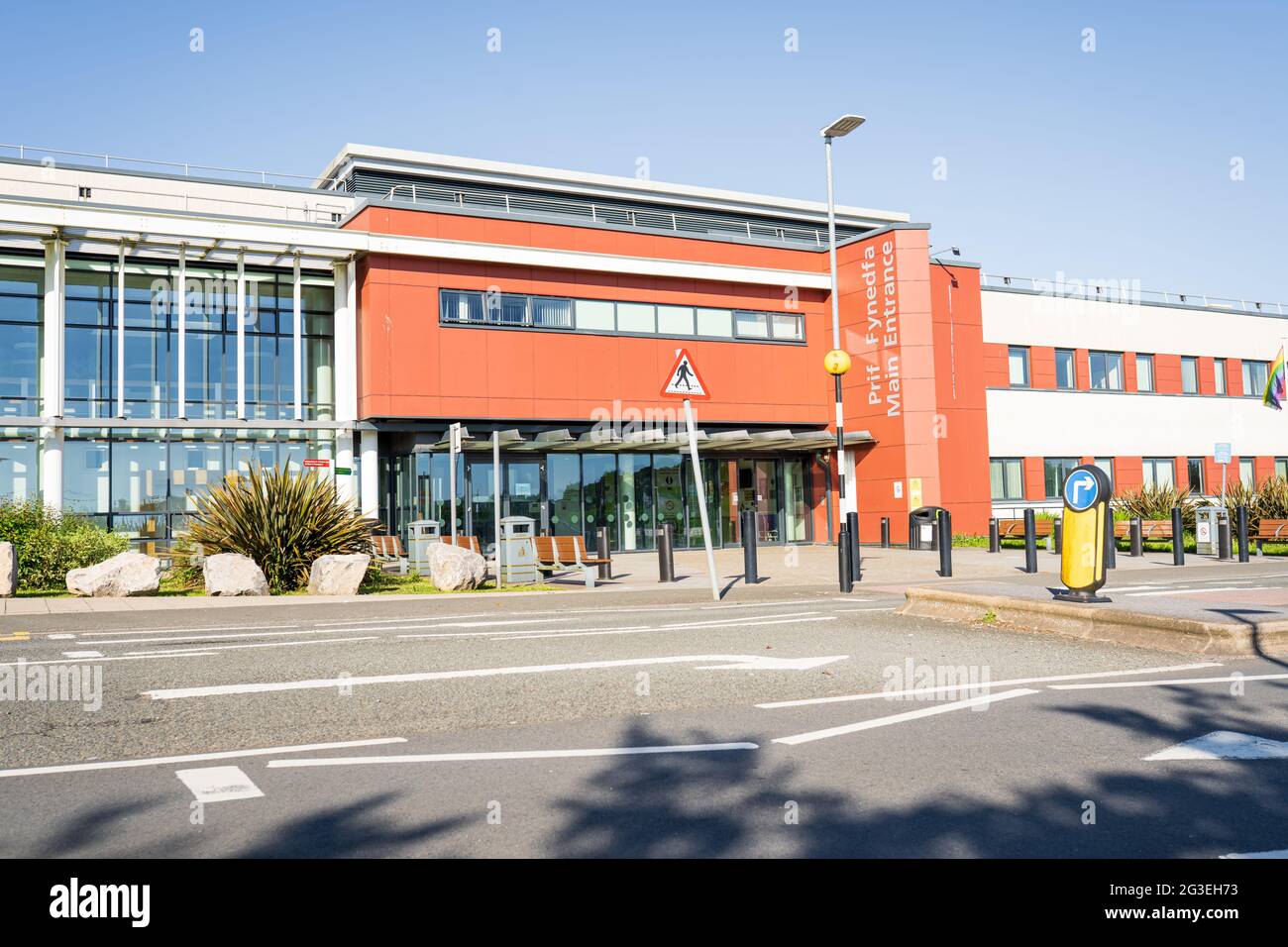 Main entrance of Morriston Hospital in Wales, UK Stock Photo
