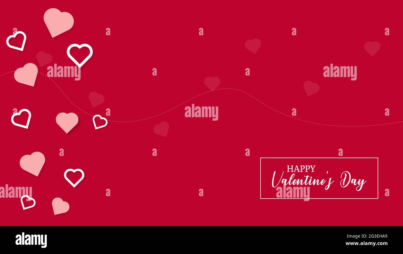 minimalist valentine day wallpaper red background isolated Premium Vector Stock Vector