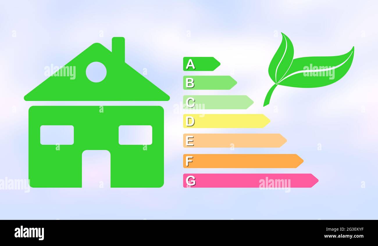 Illustration of a home energy efficiency concept Stock Photo - Alamy