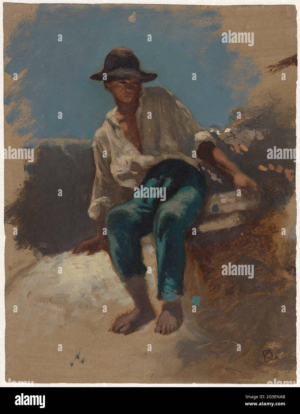 Sitting young man felt hi-res stock photography and images - Alamy