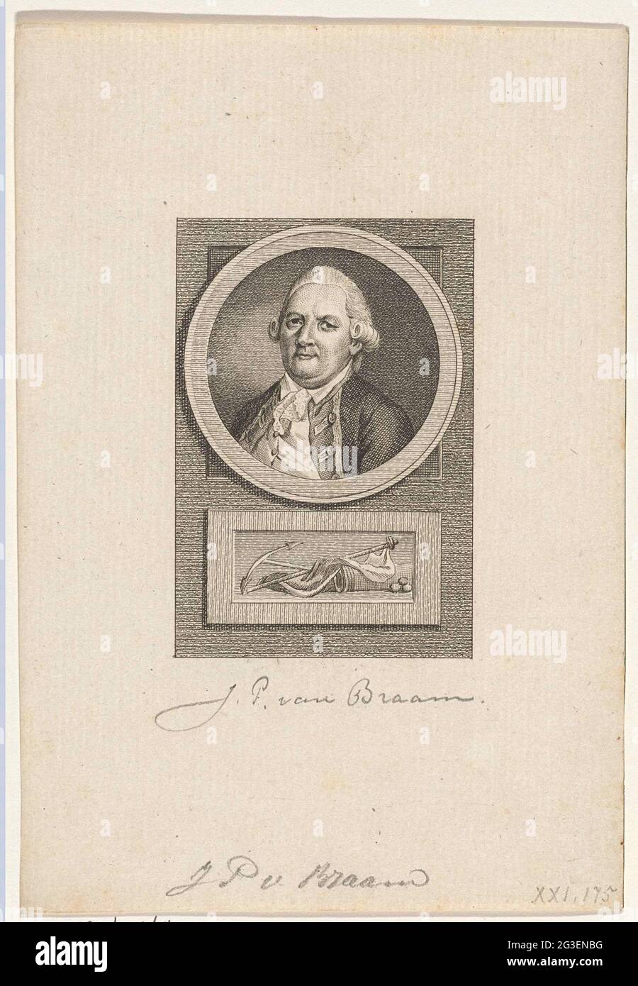 Estampe Originale 18ème Siècle - Portrait De L'amiral Van Braam Par Sallieth - Classique