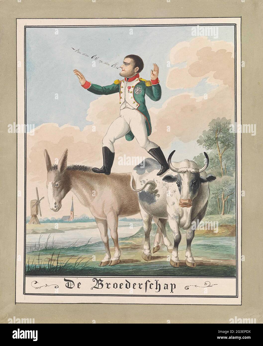 Napoleon steps from the OS on the donkey, 1815; The brotherhood ...