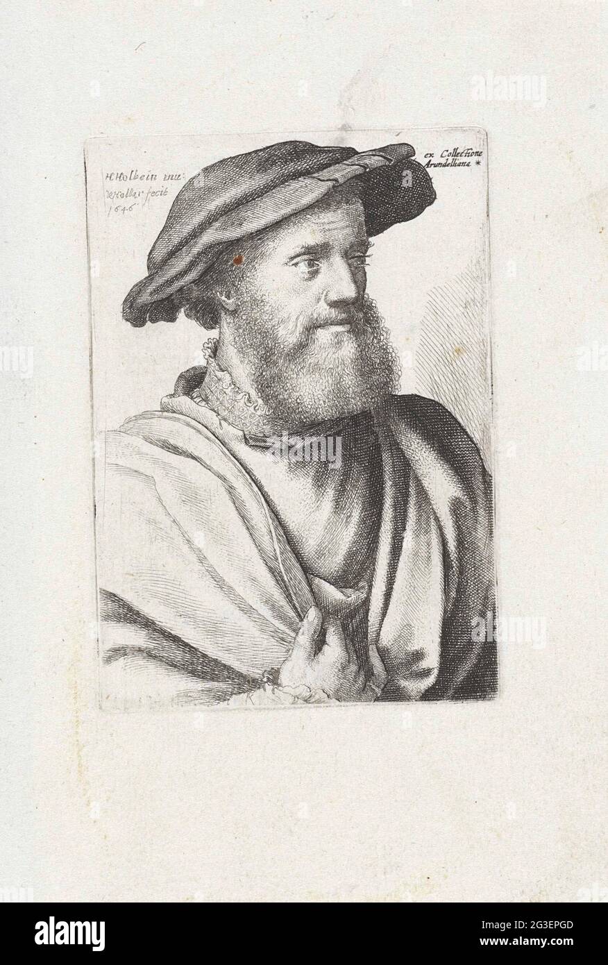 Portrait of a man with beard and bonnet; Portrait of Hans Holbein de Jonge (?). . Stock Photo