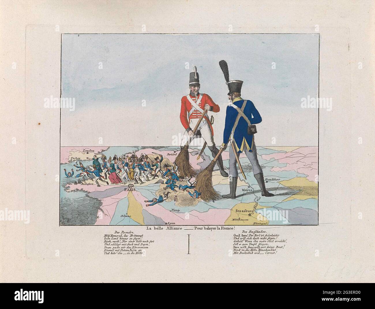 The Alliance wipes France, 1815; La Belle Alliance Pour Balayer La