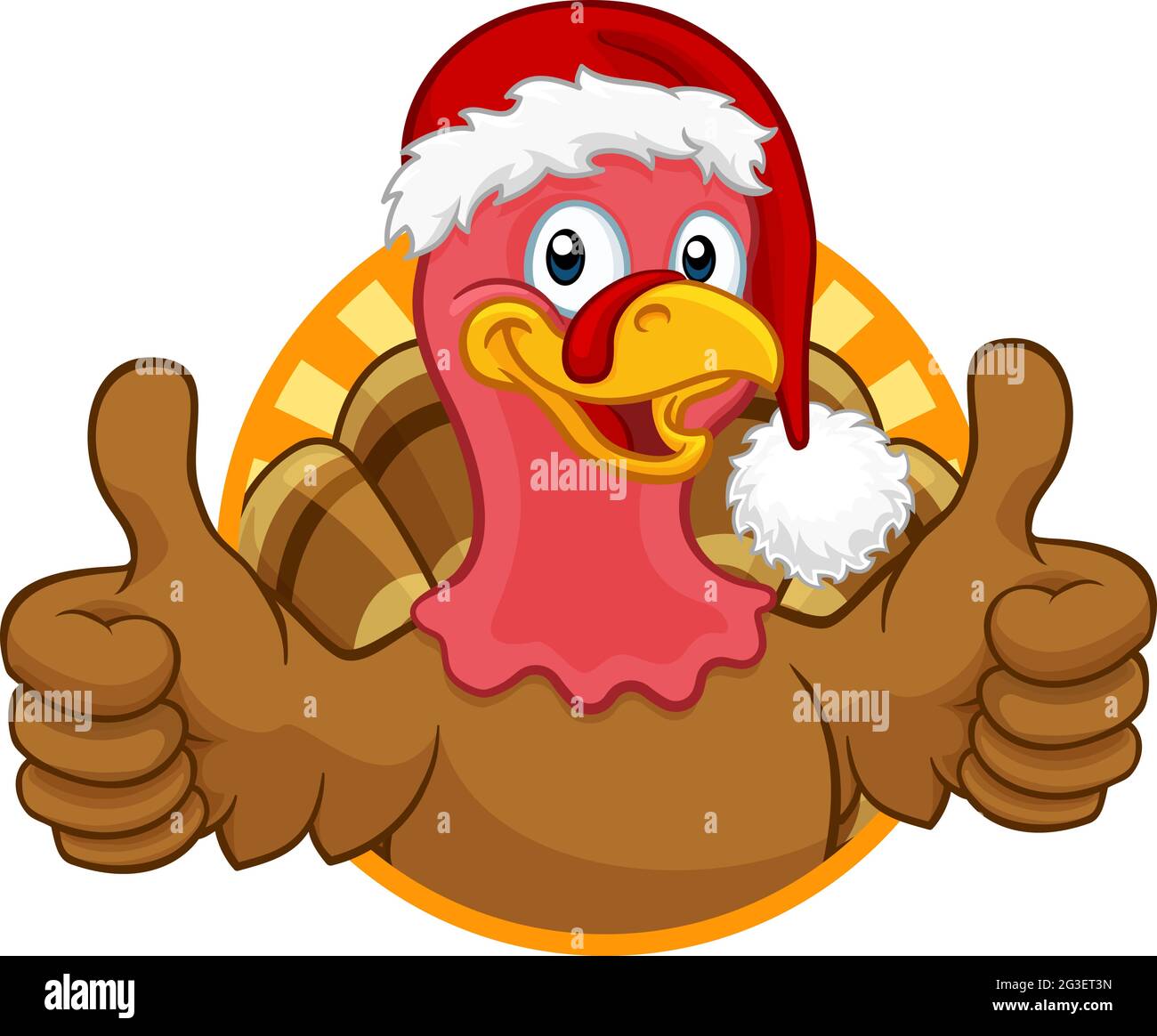 Turkey In Santa Hat Christmas Thanksgiving Cartoon Stock Vector Image & Art  - Alamy