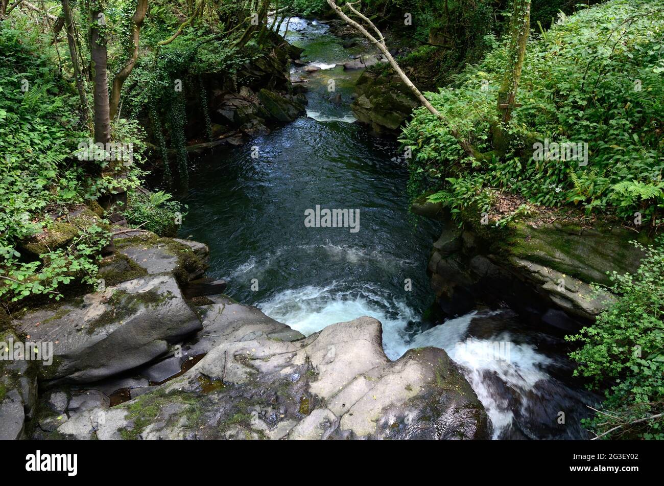 Clydach River running through Clydach at Gilwern Brecon Beacons