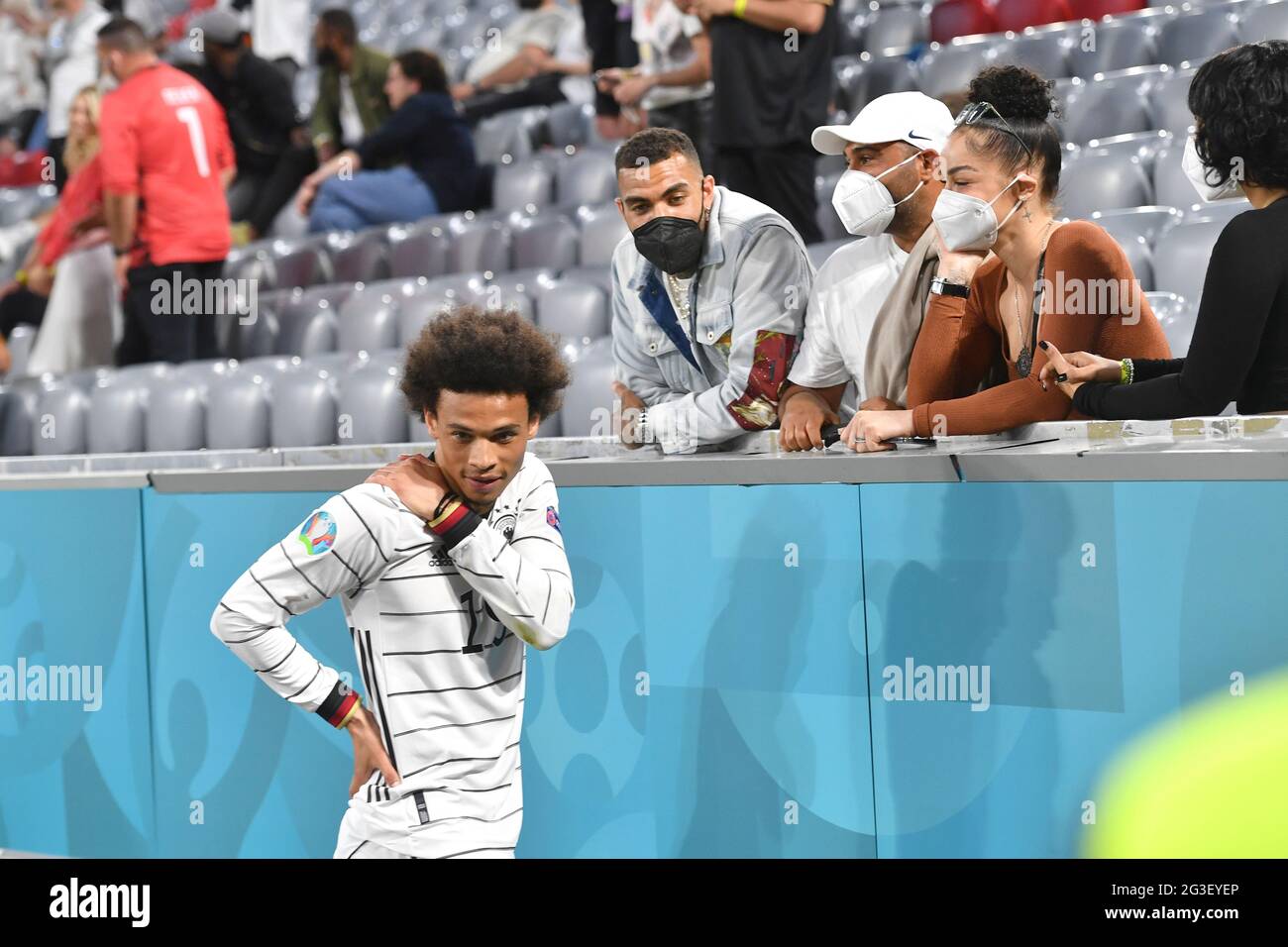 Muenchen Germany June 15 21 Leroy Sane Ger With His Family After The Game R His Girlfriend Candice Brook Group Stage Preliminary Round Group F Game M12 France Fra Germany Ger On Muenchen Germany June 15 21 Leroy Sane Ger With His Family After The Game R His Girlfriend Candice Brook Group Stage Preliminary Round Group F Game M12 France Fra Germany Ger On