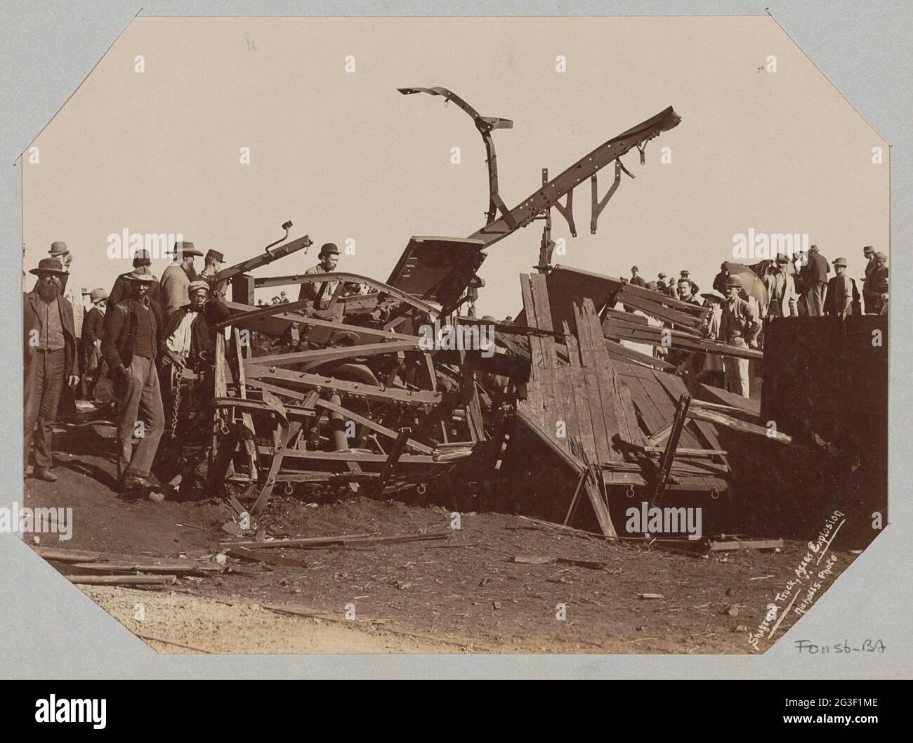 Exploding Carriage Shattered truck, after Explosion Stock Photo - Alamy