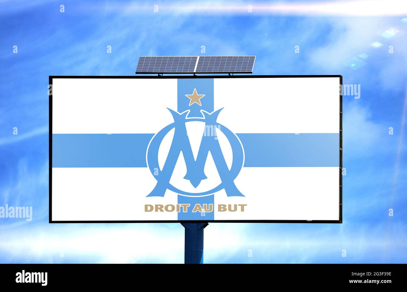 Drapeau De L Olympique De Marseille Olympique de marseille symbol hi-res stock photography and images - Alamy