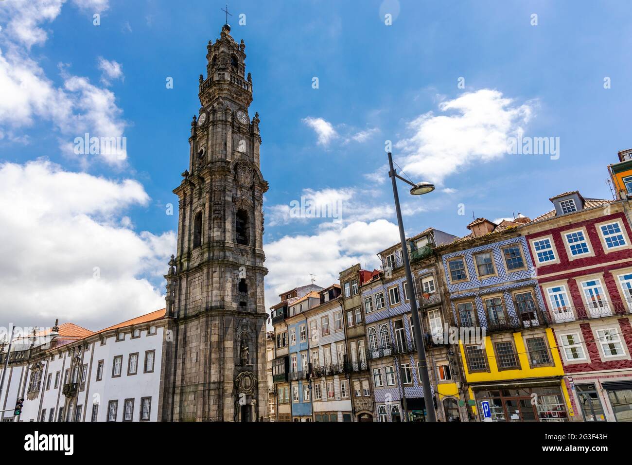 Clerigos tower is main landmark of city of Porto, Portugal Stock Photo