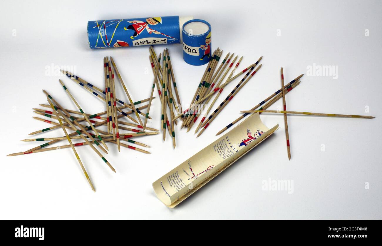 match, game of skill pick-a-stick, 1960s, made by and design not well-known, ADDITIONAL-RIGHTS-CLEARANCE-INFO-NOT-AVAILABLE Stock Photo