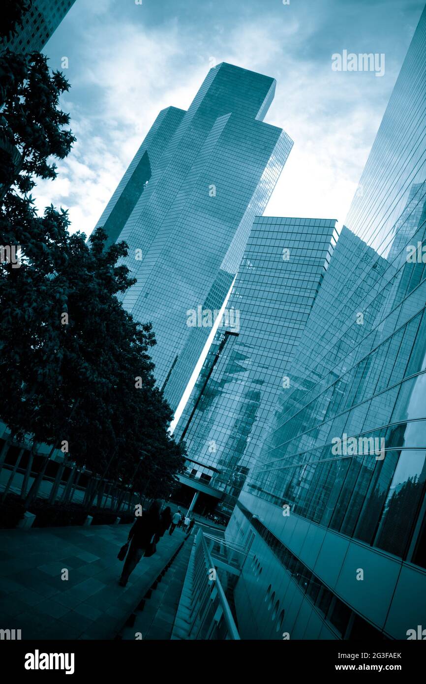Modern skyscapers in blue tone Stock Photo - Alamy