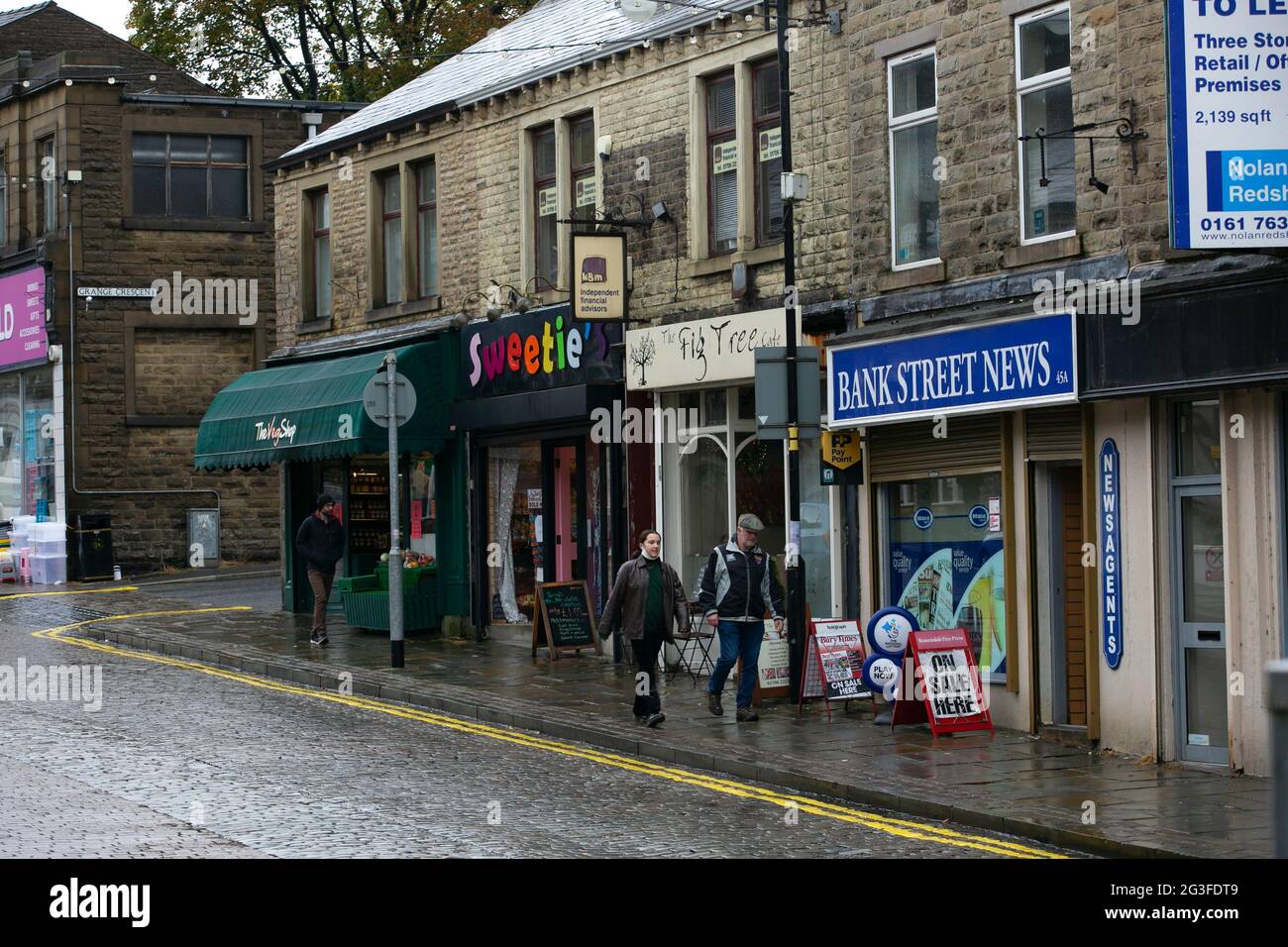 The town of Rawenstall in Lancashire, which is in the constituency of Rossendale and Darwen. The local MP for the area is the Conservative politician Stock Photo