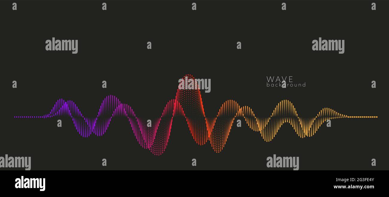 Vector background with color abstract wave dots Stock Vector
