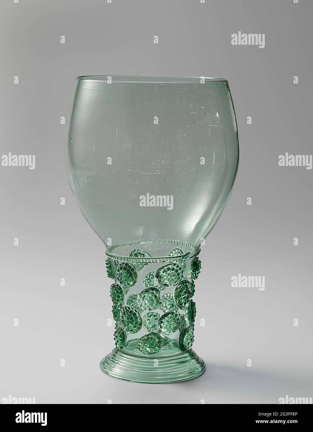 Sold at Auction: 6 Roemer German Green Ribbed Stem Wine Glasses