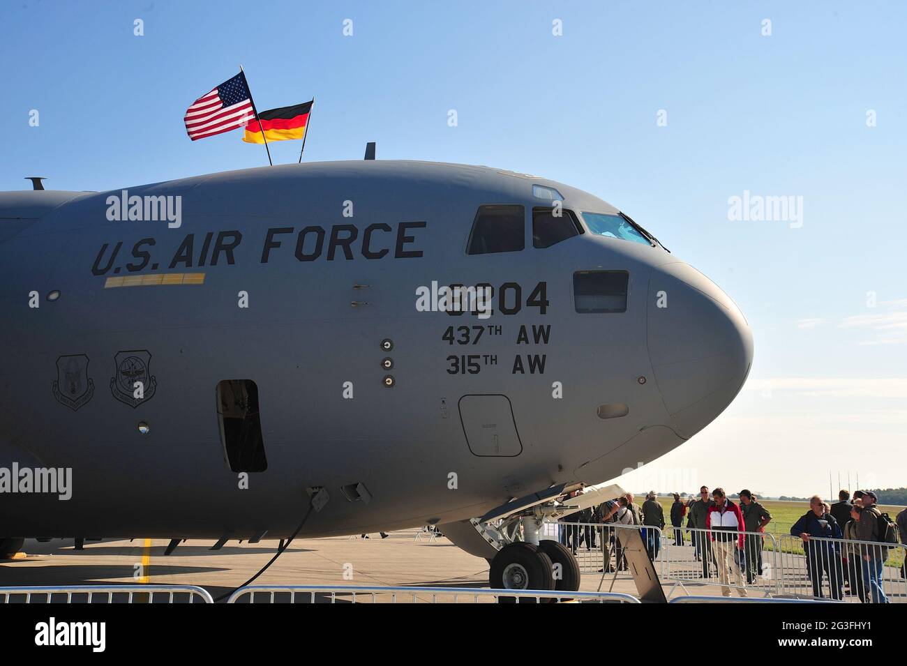 US cargo aircraft C-17A Globemaster III at Berlin Stock Photo