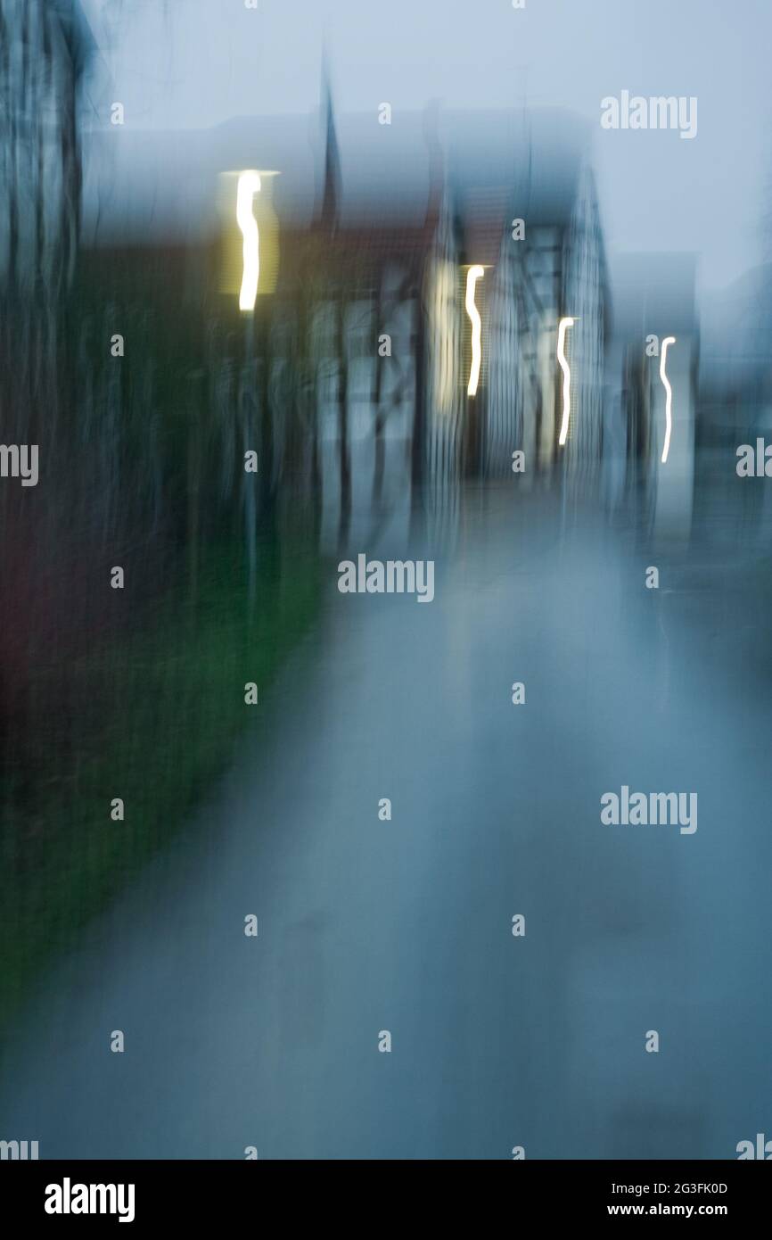 Village, evening Stock Photo