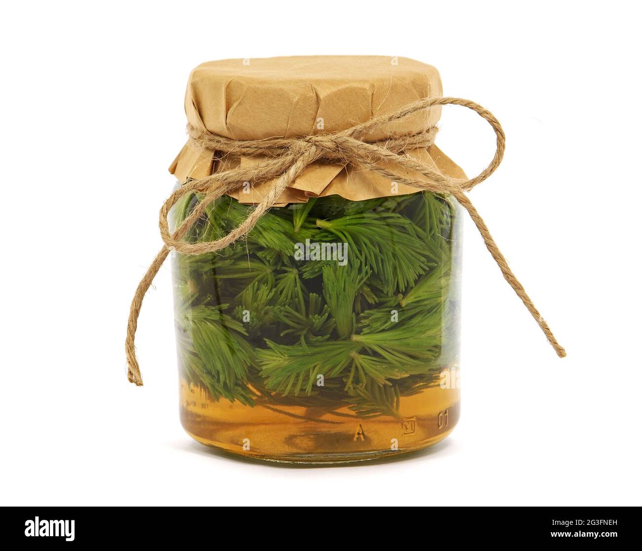 Fir bud syrup with honey Stock Photo