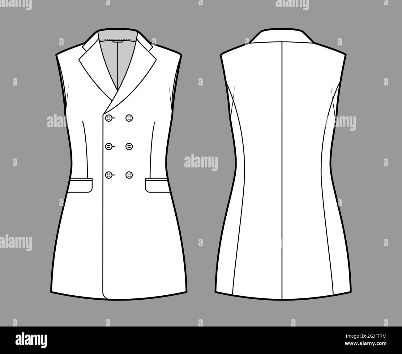 Sleeveless jacket lapelled vest waistcoat technical fashion