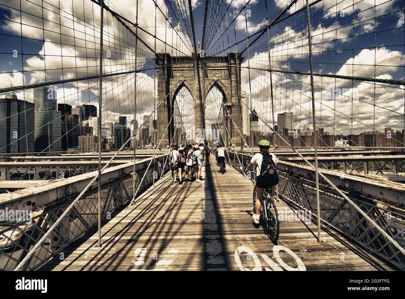 Brooklyn Bridge view, New York City Stock Photo - Alamy