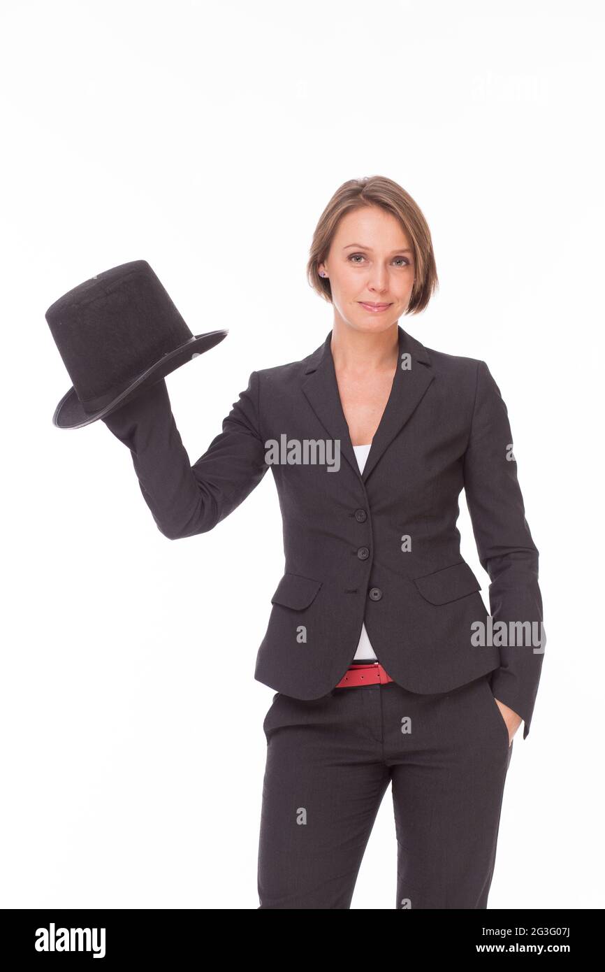 Bowler hat female suit hi-res stock photography and images - Alamy