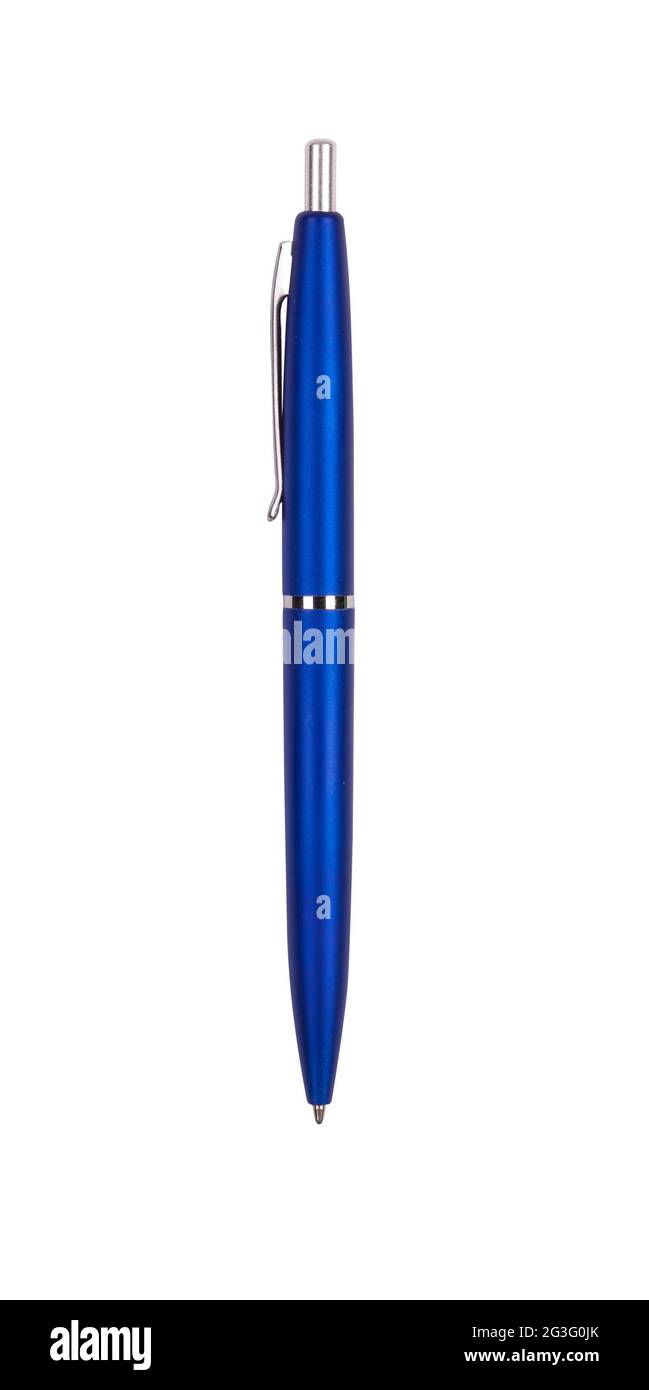Blue pen isolated on white Stock Photo Alamy