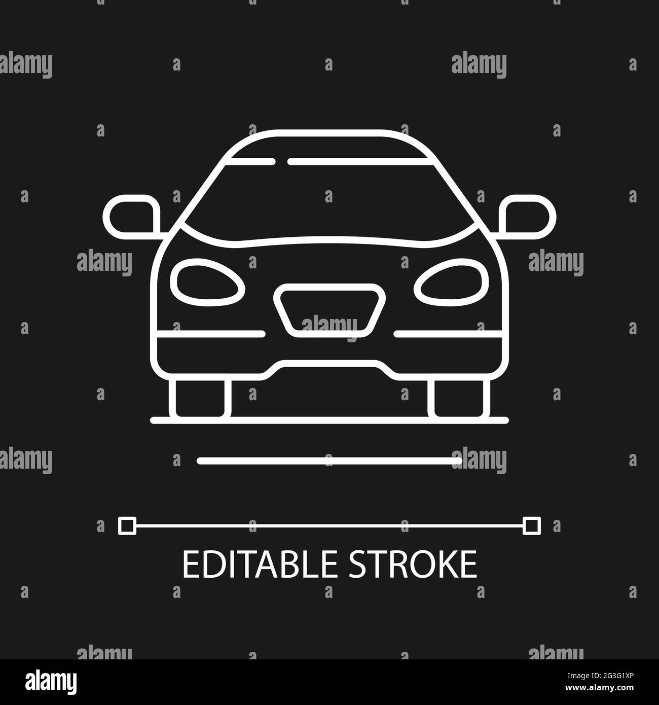Sedan car white linear icon for dark theme Stock Vector Image & Art - Alamy