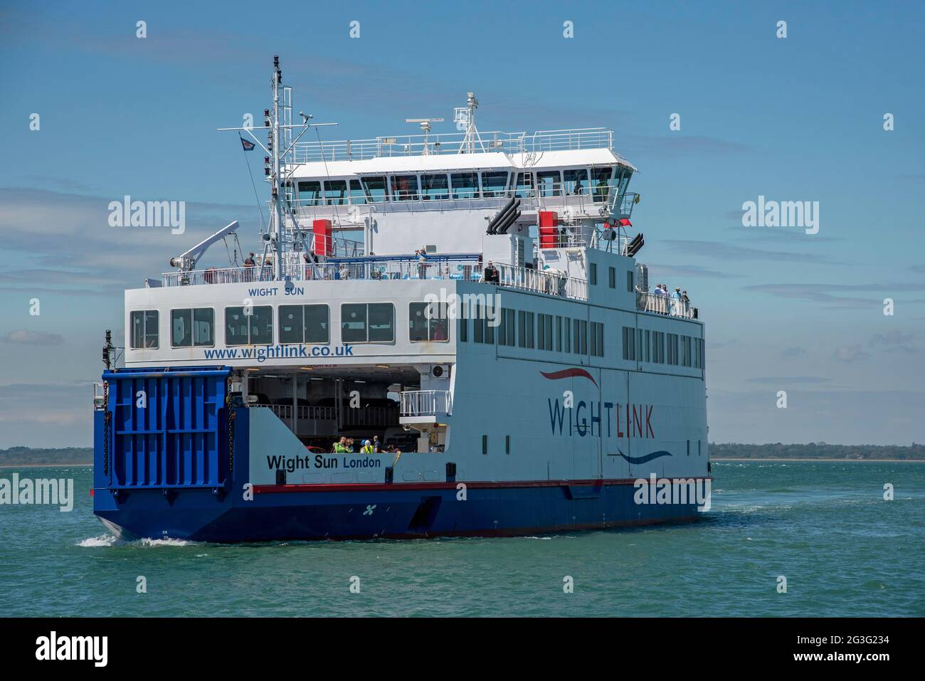 Yarmouth, Isle of Wight, England, UK. 2021. Ro Ro vehicle and passenger