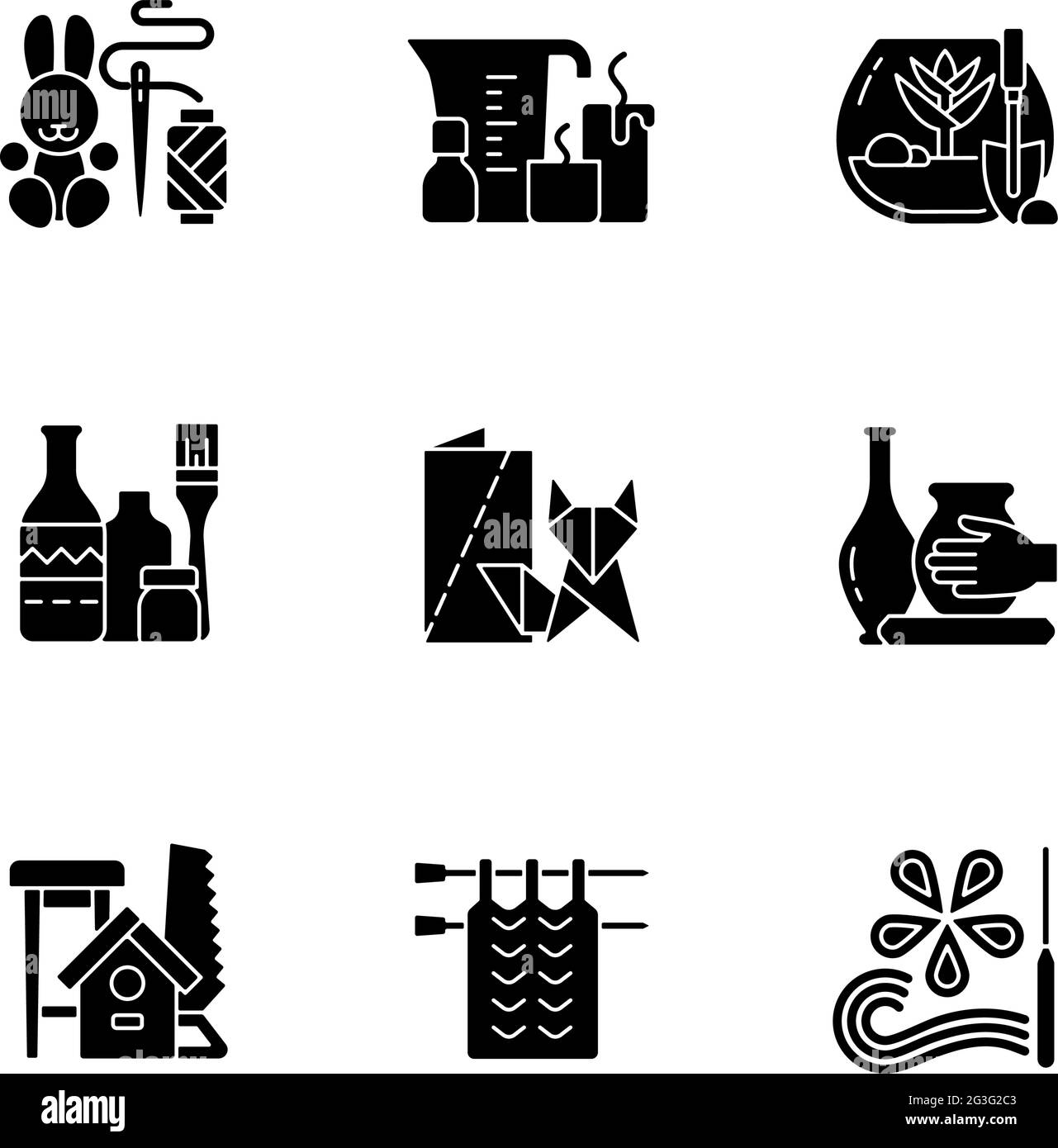 Trendy arts black glyph icons set on white space Stock Vector Image ...