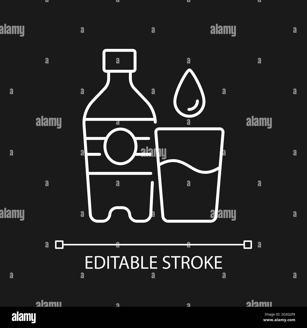 Water white linear icon for dark theme Stock Vector Image & Art - Alamy