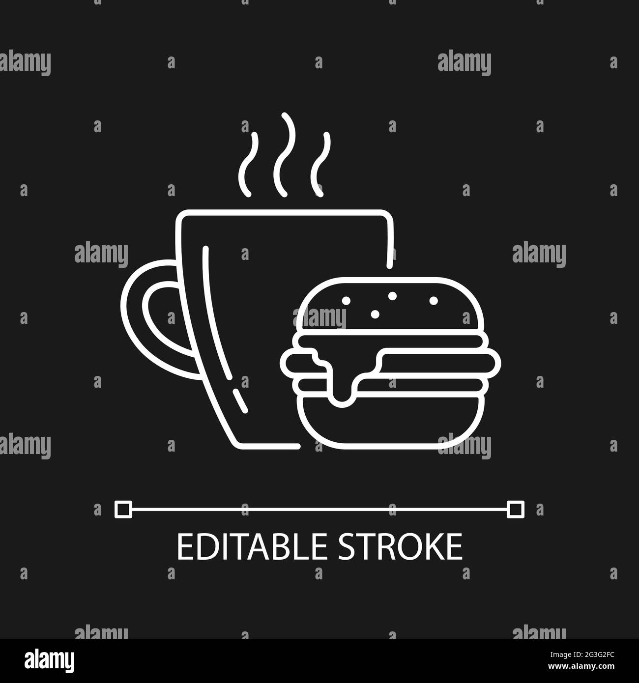 Lunch white linear icon for dark theme Stock Vector Image & Art - Alamy