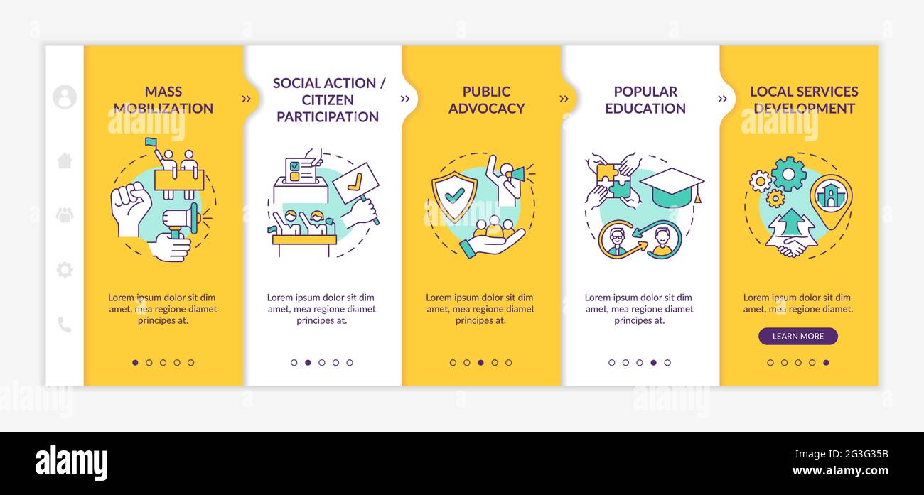 Social unit change strategies onboarding vector template Stock Vector ...