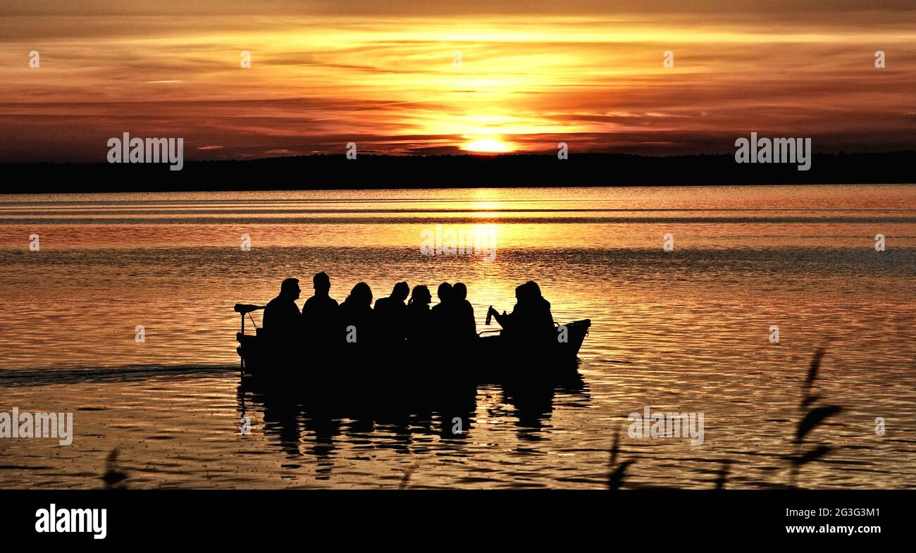 Sunset in Steinhuder Meer Stock Photo