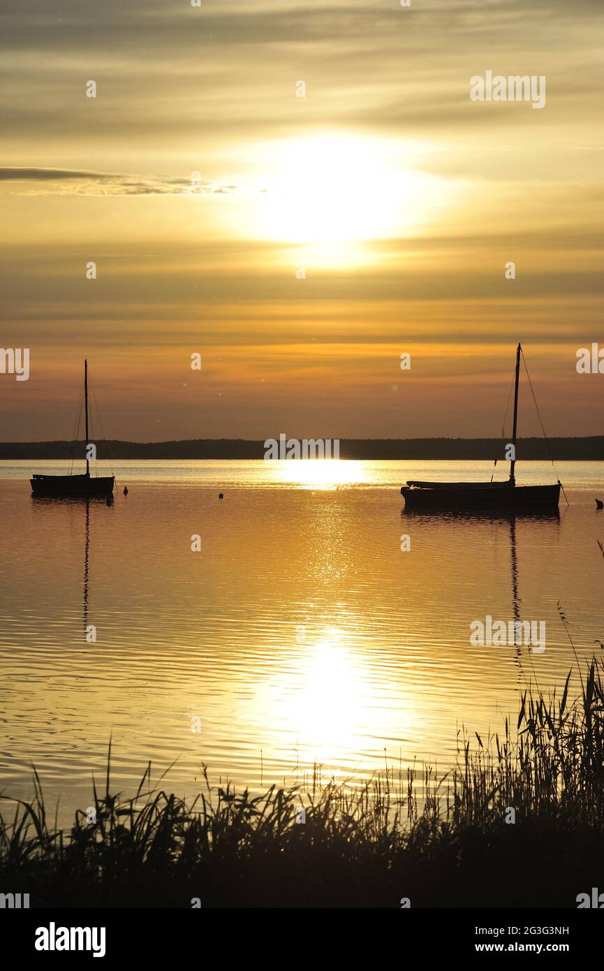 Sunset in Steinhuder Meer Stock Photo