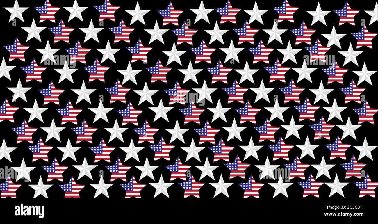 Composition of alternating diagonal lines of white and american flag