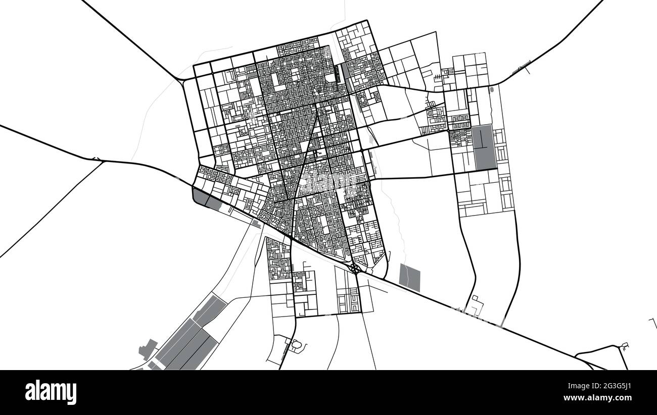 Urban vector city map of Hafar Al Batin, Saudi Arabia, Middle East Stock Vector