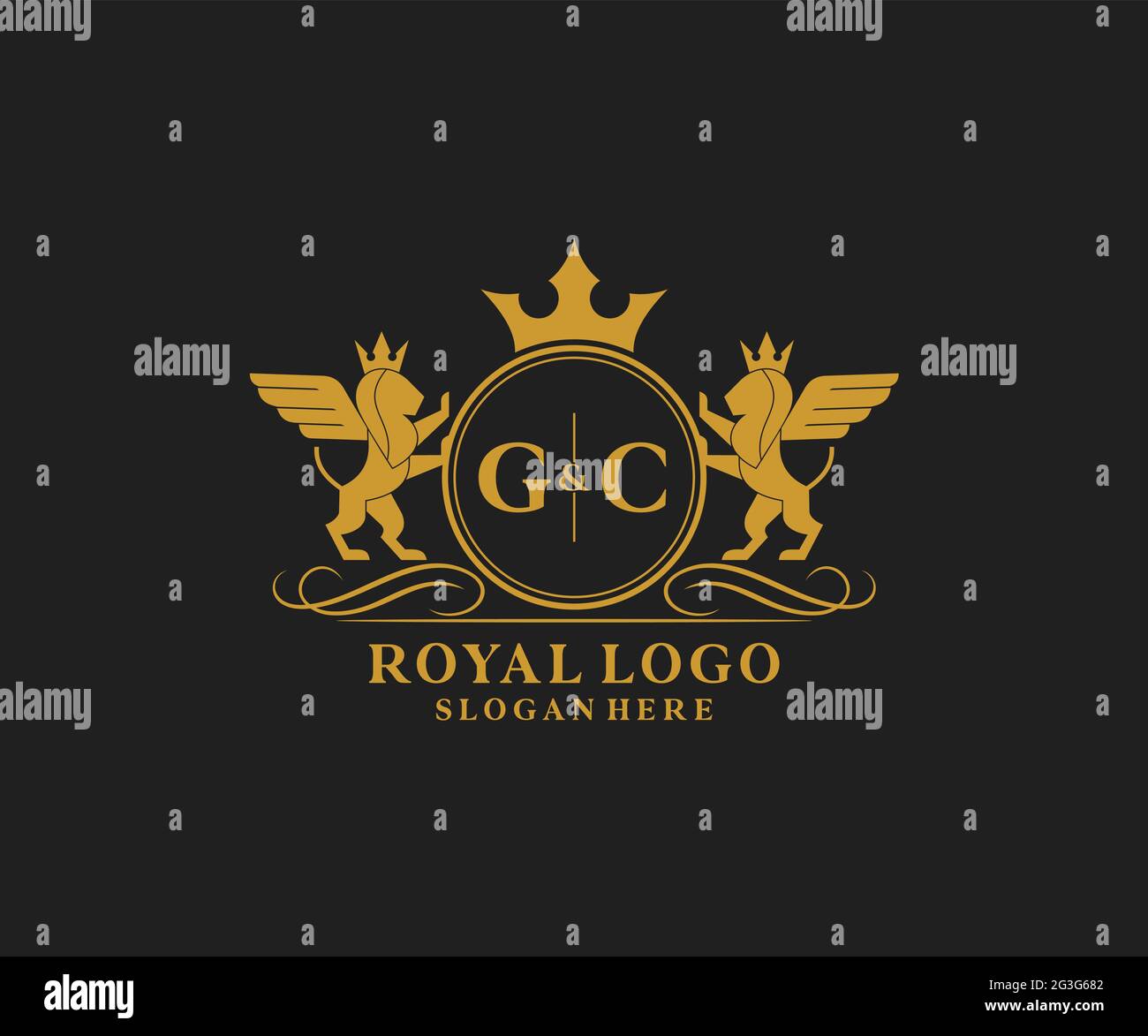 GC Letter Lion Royal Luxury Heraldic,Crest Logo template in vector art ...