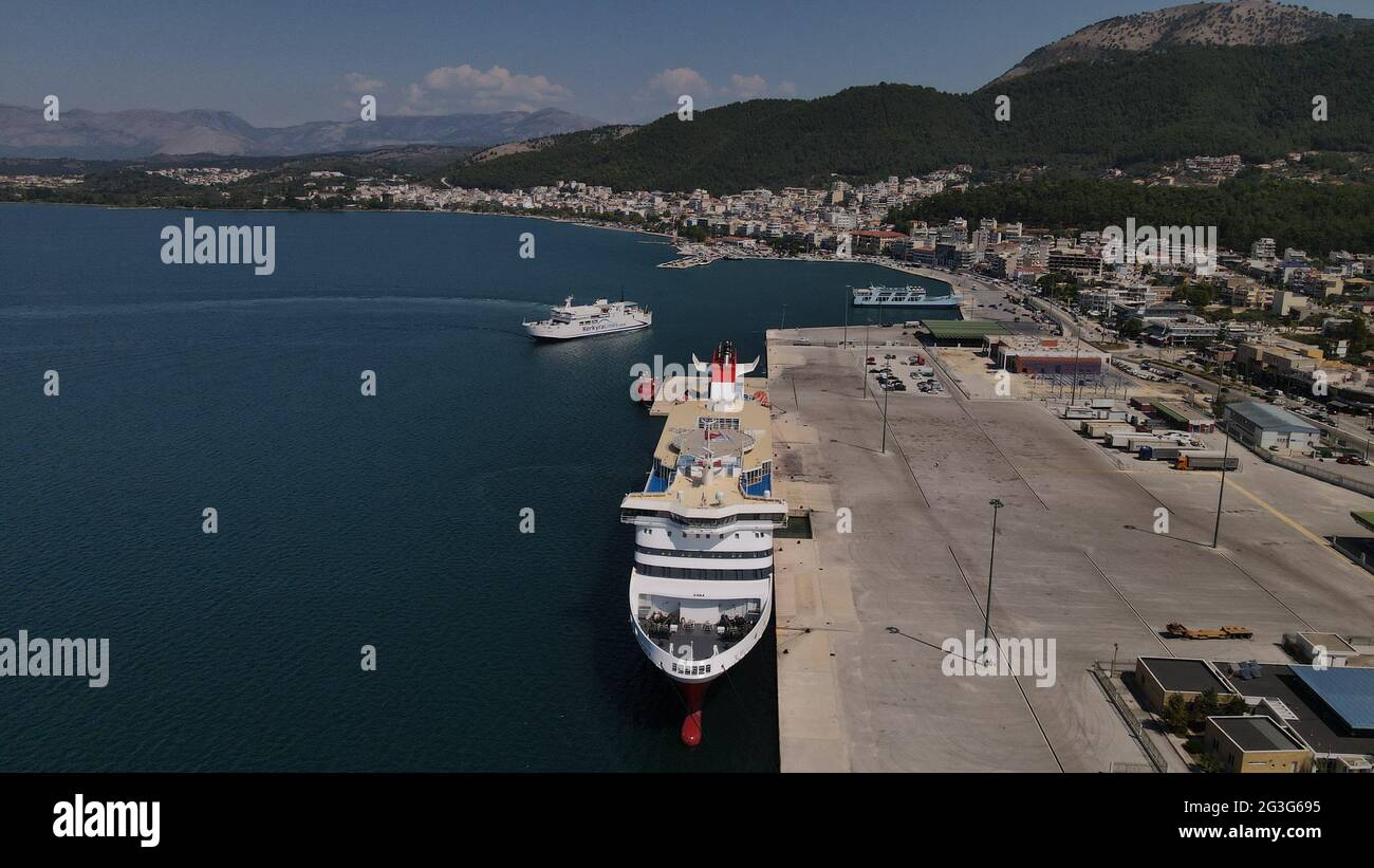 Aerial View Global Port Of Igoumenitsa City, Epirus, Greece, Superfast ...