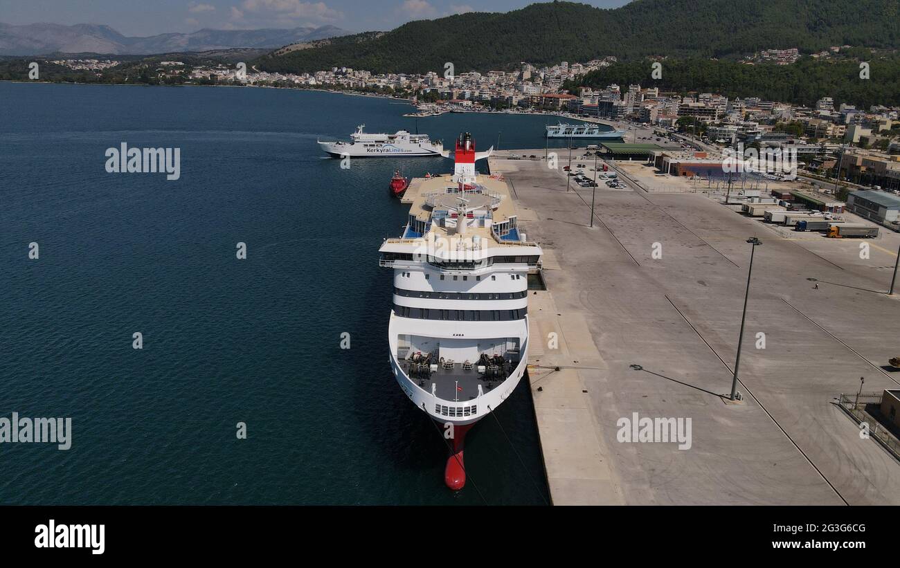 Aerial View Global Port Of Igoumenitsa City, Epirus, Greece, Superfast ...