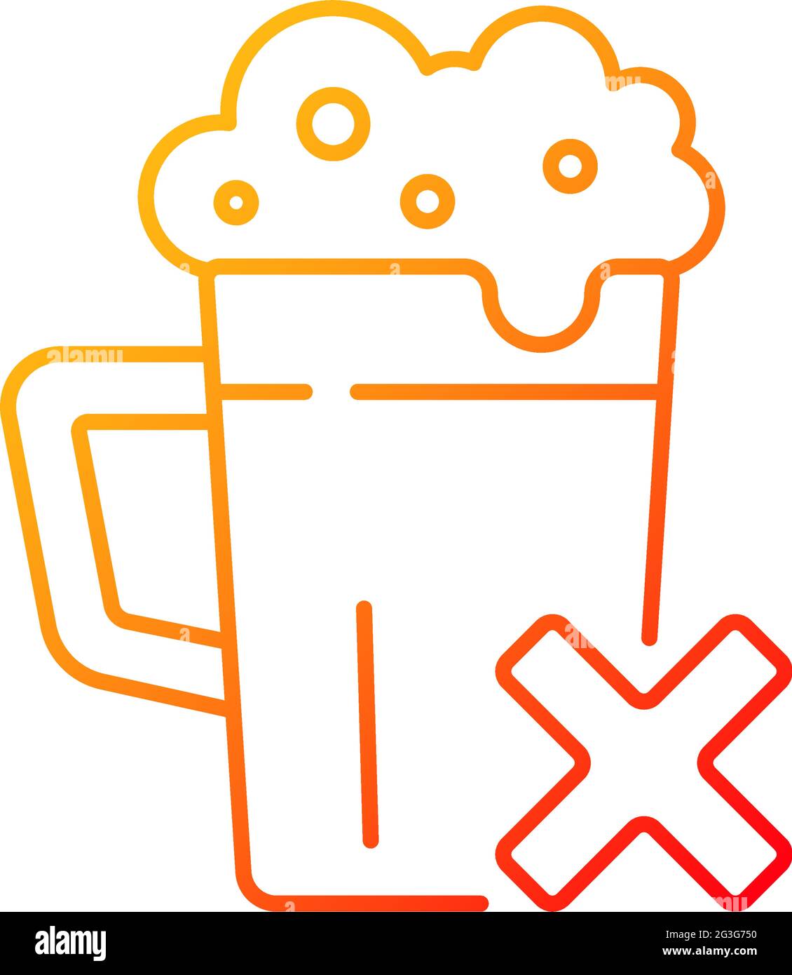 Avoid alcohol gradient linear vector icon Stock Vector