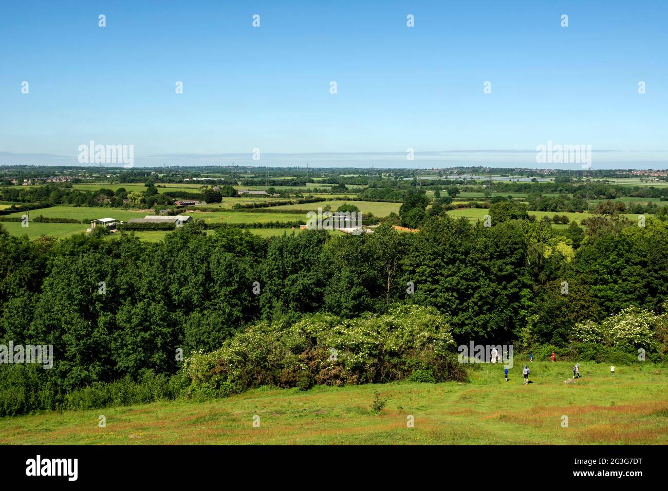 A view in summer from Croft Hill, Leicestershire, England, UK Stock