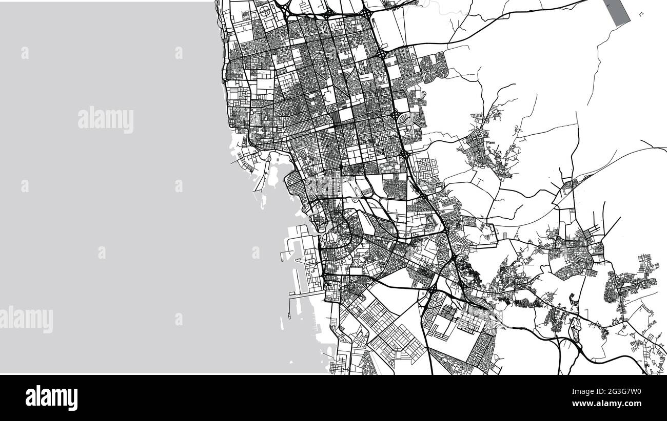 Urban Vector City Map Of Jeddah Saudi Arabia Middle East Stock Vector Image Art Alamy