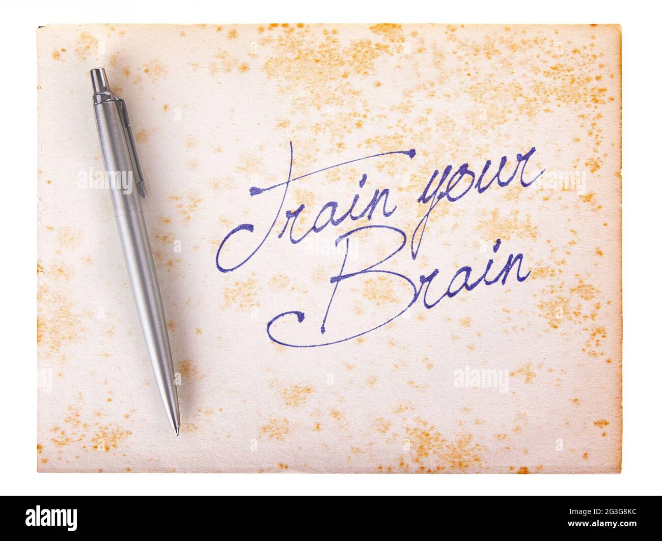 Old paper grunge background - Train your brain Stock Photo - Alamy
