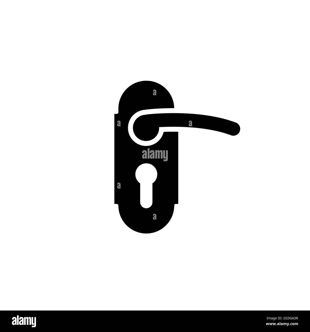 Doorknob with keyhole simple black icon for hotel on white Stock Vector
